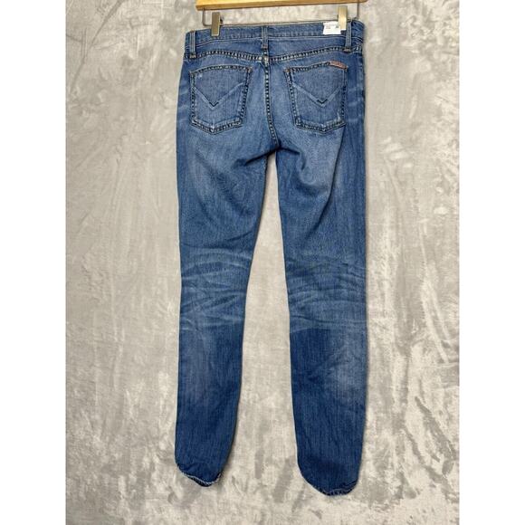 Hudson Tally Crop Skinny Jean Womens 26 Medium Blue Distressed Denim Low Rise - Picture 2 of 12